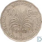 Guadeloupe 50 Centimes 1921, Französische Kolonien
