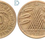 Weimarer Republik, 50 Reichspfennig 1924 A,