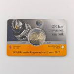 2 Euro Gedenkmünze Belgien 2017 - Universität Lüttich - wallonische Coincard