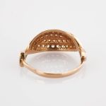 Roségold- Ring mit Glassteine im Jugendstil | 585 / 2,4g / Gr. 52