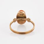 Goldring mit Jaspis-Cabochon im Stil der Moderne | 333 / 2,1g / Gr. 52