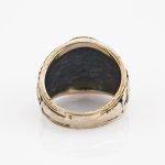 Silberring mit Abalone-Muschel-Cabochon mit US ARMY Gravur | Gr. 56