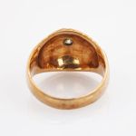 Spiralförmiger Goldring mit Diamant um 1970 | 585 / 7,0g / Gr. 56