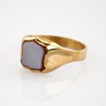 Zweifarbiger Goldring mit Kamee um 1950 | 585 / 2,4g / Gr. 58
