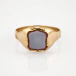 Zweifarbiger Goldring mit Kamee um 1950 | 585 / 2,4g / Gr. 58
