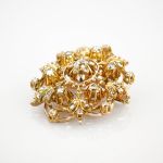 Brosche/Anhänger aus Gold mit Diamanten Blütenornament um 1900