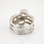 Silberring mit Glassteinen um 2000 | Gr. 56