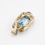 Silberanhänger mit Topas hellblau ornamental um 1950