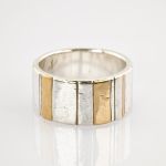 Geometrischer Ring aus Silber und Gold um 1970 | Gr. 56