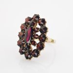 Goldring mit Granat-Rosettenmotiv um 1900 | 333 / 5,3g / Gr. 52