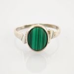 Silberring mit Malachit-Cabochon | Gr. 58