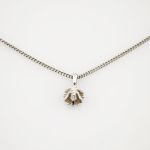 Weißgold Kette mit Diamant Anhänger Solitär modern