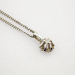 Weißgold Kette mit Diamant Anhänger Solitär modern