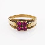 Goldring mit Rubinbesatz um 1970 | 333 / 2,0g / Gr. 57