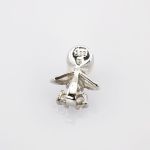 Silberanhänger Perle mit Glassteinen floral