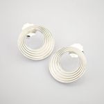 Silber Ohrstecker Kreis strukturiert modern