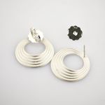 Silber Ohrstecker Kreis strukturiert modern