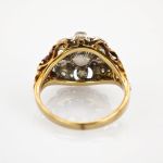 Jugendstil-Bicolor-Goldring mit Perle & Diamanten | 585 / 5,6g / Gr. 55