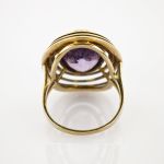 Goldring mit Amethyst im Stil der 1970er Jahre | 585 / 7,6g / Gr. 50
