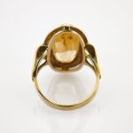 Goldring mit Citrin im Stil der 1960er Jahre | 585 / 6,1g / Gr. 55