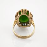Goldring mit Nephrit im Stil der 1960er Jahre | 333 / 7,5g / Gr. 55