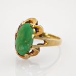 Goldring mit Türkis im Stil der 1960er Jahre | 585 / 4,2g / Gr. 57
