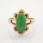 Goldring mit Türkis im Stil der 1960er Jahre | 585 / 4,2g / Gr. 57