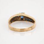 Goldring mit Saphir & Diamant im Stil der 1960er | 333 / 2,9g / Gr. 56