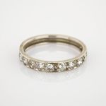 Weißgoldring mit Diamanten | 585 / 2,1g / Gr. 54