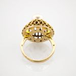 Goldring mit Perle im Stil der 1960er Jahre | 750 / 8,7g / Gr. 57
