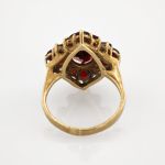 Goldring mit Granaten im Stil des späten 19. Jhd. | 333 / 4,5g / Gr. 54
