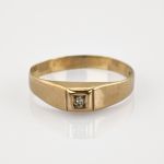 Goldring mit Diamant im klaren Stil der 1960er | 333 / 1,1g / Gr. 58