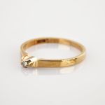 Goldring mit Solitär-Diamant um 1980 | 585 / 1,8g / Gr. 52