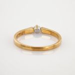 Goldring mit Solitär-Diamant um 1980 | 585 / 1,8g / Gr. 52