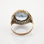 Weißgoldring mit Topas um 1970 | 333 / 4,1g / Gr. 54