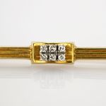 Gold Brosche mit Diamanten im Stil des Art Déco