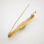 Gold Brosche mit Diamanten im Stil des Art Déco