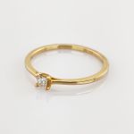 Solitär-Goldring mit Diamant um 2000 | 585 / 1,2g / Gr. 52