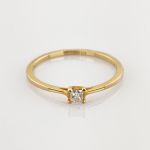 Solitär-Goldring mit Diamant um 2000 | 585 / 1,2g / Gr. 52