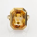 Goldring mit gelbem Spinell im Art-Déco-Stil | 333 / 4,3g / Gr. 55