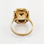 Goldring mit gelbem Spinell im Art-Déco-Stil | 333 / 4,3g / Gr. 55