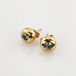 Gold Ohrstecker mit blauem Topas