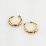 Gold Creolen strukturiert modern
