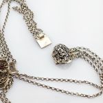 Silbercollier mit Granaten - Historismus um 1900