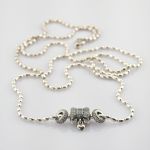 PANDORA Silberkette mit Herzanhänger und Zierschleife