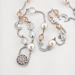 CERRUTI Silberkette mit Perlen und Charms, modern