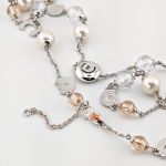 CERRUTI Silberkette mit Perlen und Charms, modern