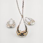 JOOP! Silberkette mit Tropfenanhänger und Ohrringen, modern