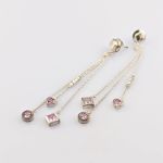 Silber Ohrstecker mit rosa Topas, JOOP, modern