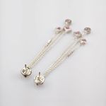 Silber Ohrstecker mit rosa Topas, JOOP, modern